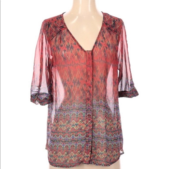 Anthropologie Skies are Blue small boho blouse - Picture 1 of 5